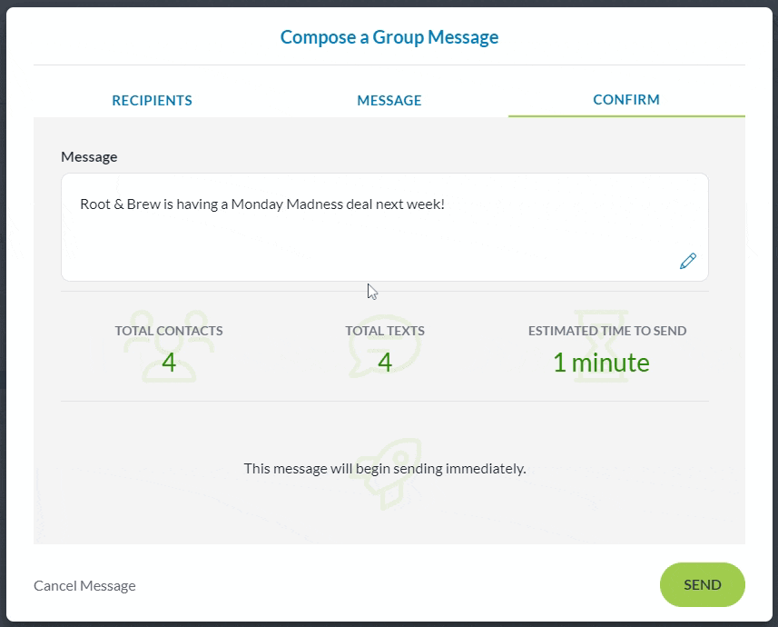 group chat messages sending as sms